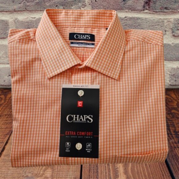 Chaps Other - CHAPS WRINKLE FREE REGULAR FIT MEN LONG SLEEVE DRESS SHIRT - SIZE L (16-16 1/2)